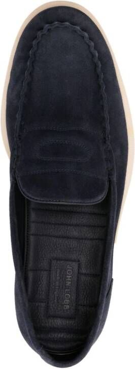 John Lobb Pace suède loafers Blauw