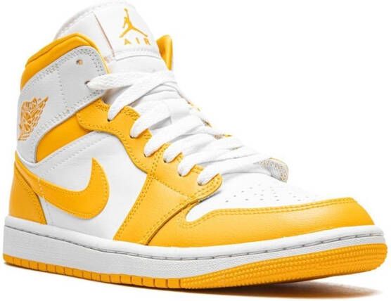 Jordan " 1 Mid sneakers White University Gold" Geel