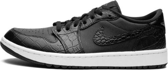 Jordan "Air 1 Golf Low Black Croc sneakers" Zwart