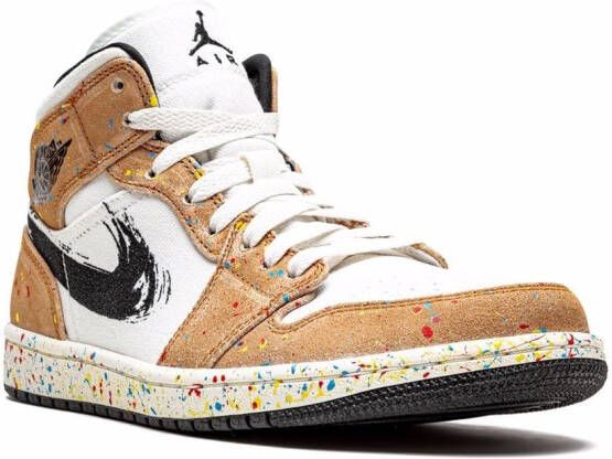Jordan "Air 1 Mid Brushstroke sneakers" Bruin