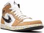 Jordan "Air 1 Mid Brushstroke sneakers" rubber Stof Stof suède 10.5 Bruin - Thumbnail 2