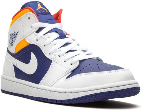 Jordan "Air 1 mid-top Royal Blue Laser Orange sneakers" Blauw
