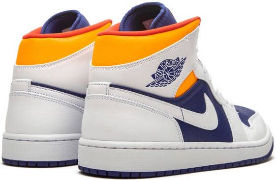 Jordan "Air 1 mid-top Royal Blue Laser Orange sneakers" Blauw