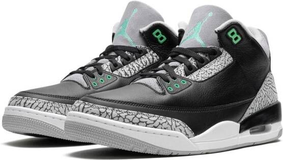 Jordan Air 3 Retro "Green Glow" sneakers Zwart