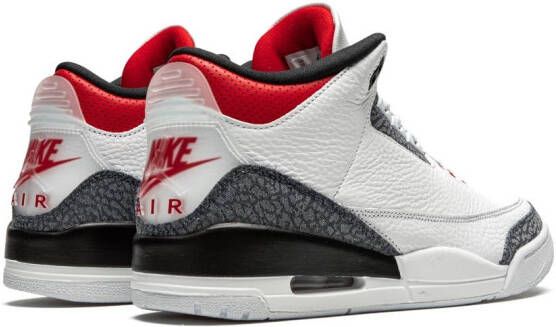 Jordan "Air 3 SE Fire Red Denim sneakers" Wit