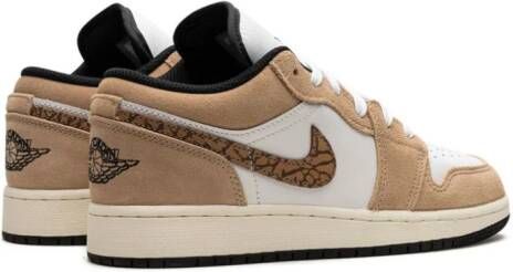 Jordan Kids "Air Jordan 1 Low SE Brown Elephant sneakers" Beige