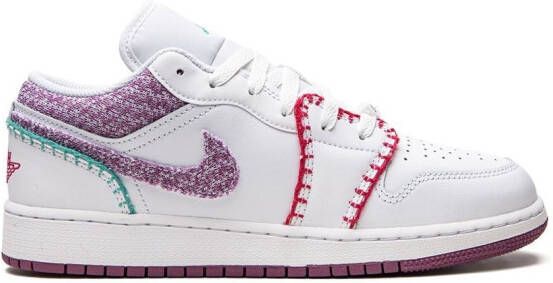 Jordan Kids "Air Jordan 1 Low White Light Bordeuax sneakers" Wit