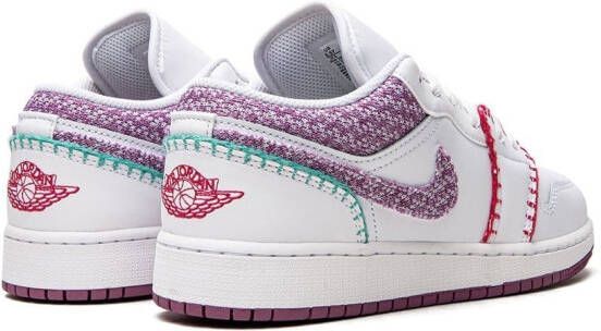 Jordan Kids "Air Jordan 1 Low White Light Bordeuax sneakers" Wit