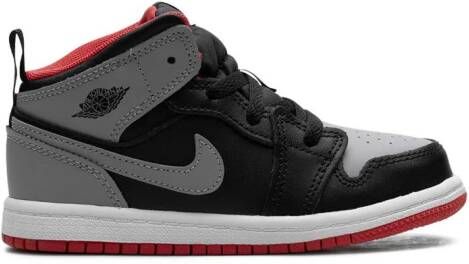 Jordan Kids Air Jordan 1 Mid "Black Cement Grey-Fire Red-White" sneakers Zwart