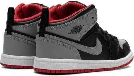 Jordan Kids Air Jordan 1 Mid "Black Cement Grey-Fire Red-White" sneakers Zwart