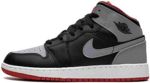 Jordan Kids Air Jordan 1 Mid "Black Grey Red" sneakers Zwart