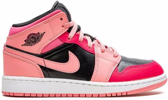 Jordan Kids "Air Jordan 1 Mid Coral Chalk sneakers" Rood