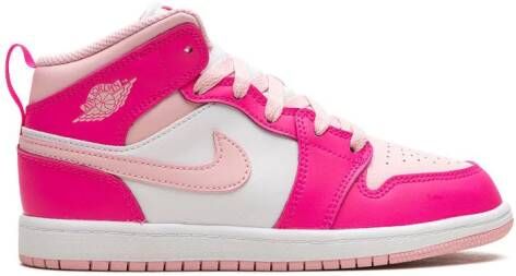 Jordan Kids "Air Jordan 1 Mid Fierce Pink sneakers" Roze