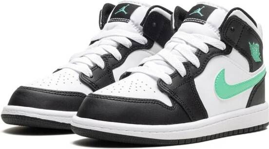 Jordan Kids Air Jordan 1 Mid "Green Glow" sneakers Zwart