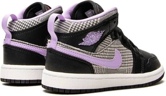 Jordan Kids "Air Jordan 1 Mid Houndstooth sneakers" Zwart