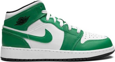 Jordan Kids "Air Jordan 1 Mid Lucky Green sneakers" Wit