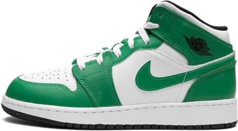 Jordan Kids "Air Jordan 1 Mid Lucky Green sneakers" Wit