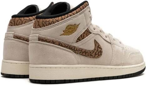 Jordan Kids "Air Jordan 1 Mid SE Brown Elephant sneakers" Beige