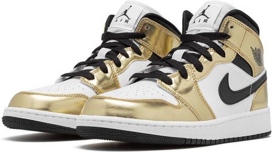 Jordan Kids Air Jordan 1 Mid SE "Metallic Gold" sneakers Goud