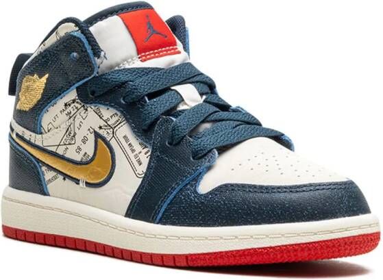 Jordan Kids Air Jordan 1 Mid SE "Take Flight" sneakers Blauw