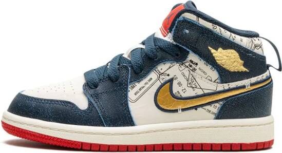 Jordan Kids Air Jordan 1 Mid SE "Take Flight" sneakers Blauw