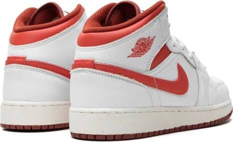 Jordan Kids Air Jordan 1 Mid SE "White Dune Red" sneakers Wit