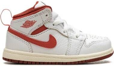 Jordan Kids Air Jordan 1 Mid SE "White Dune Red" sneakers Wit