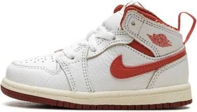 Jordan Kids Air Jordan 1 Mid SE "White Dune Red" sneakers Wit