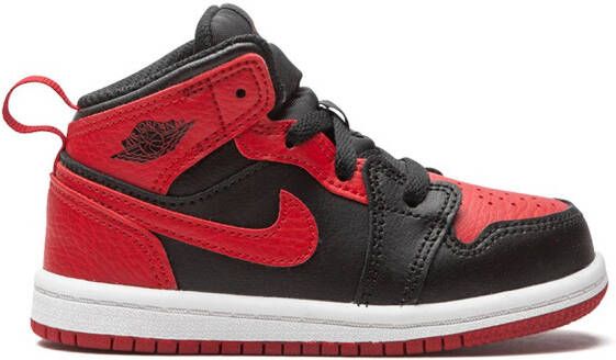 Jordan Kids Air Jordan 1 mid-top TD sneakers Zwart