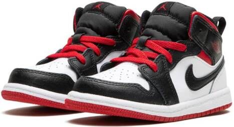 Jordan Kids "Air Jordan 1 Mid White Gym Red sneakers" Wit