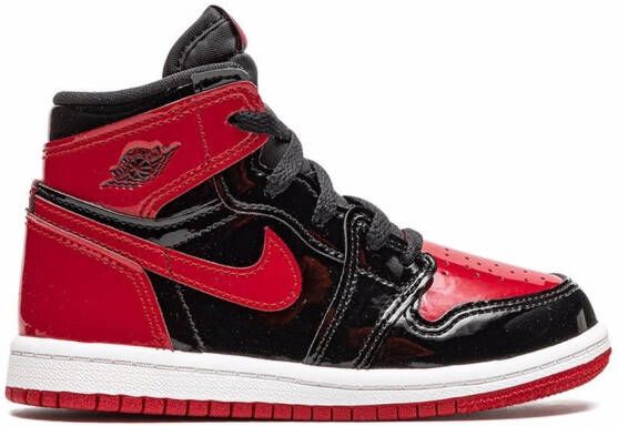 Jordan Kids "Air Jordan 1 Retro Bred Patent sneakers" Zwart