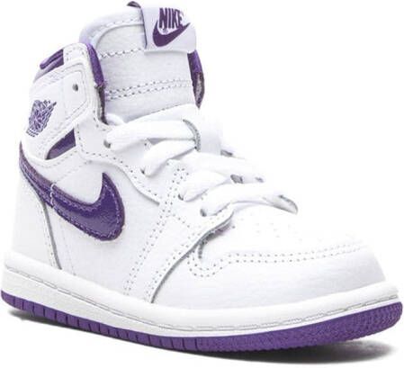 Jordan Kids "Air Jordan 1 Retro High TD Court Purple sneakers" Wit