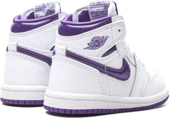 Jordan Kids "Air Jordan 1 Retro High TD Court Purple sneakers" Wit