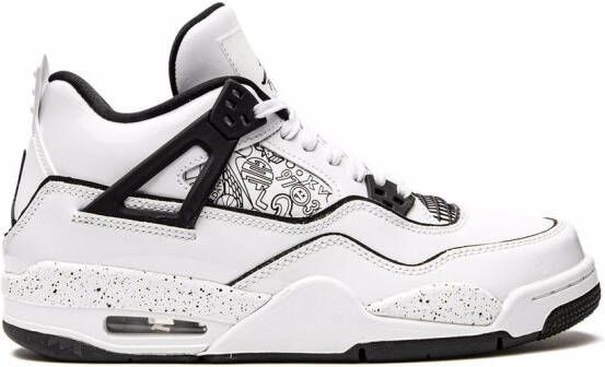 Jordan Kids "Air Jordan 4 Retro DIY sneakers" Wit