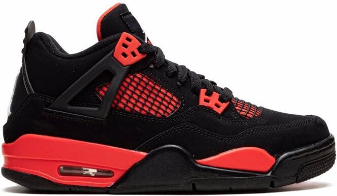 Jordan Kids Air Jordan 4 Retro “Red Thunder” sneakers Zwart