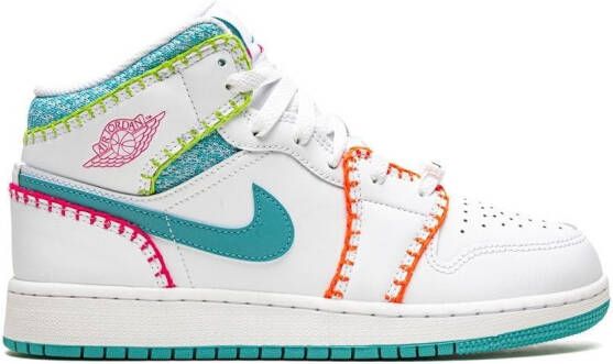 Jordan Kids "Jordan 1 Mid Multi Knit sneakers" Wit