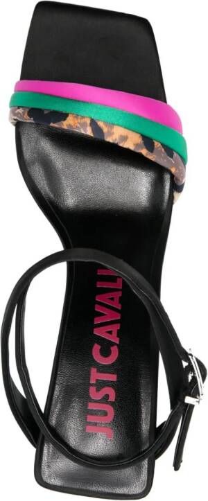 Just Cavalli Leren sandalen 100 mm Zwart