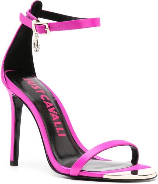 Just Cavalli 100mm sandalen met logo-bedel Roze