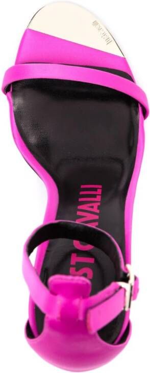 Just Cavalli 100mm sandalen met logo-bedel Roze