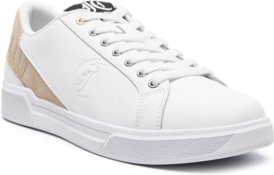 Just Cavalli Leren sneakers met logo-reliëf Wit