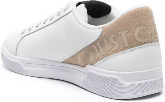 Just Cavalli Leren sneakers met logo-reliëf Wit