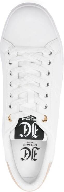 Just Cavalli Leren sneakers met logo-reliëf Wit