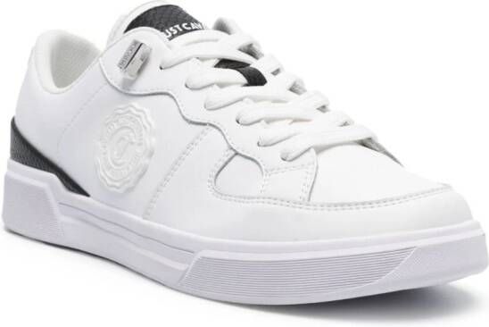 Just Cavalli Leren sneakers met logopatch Wit