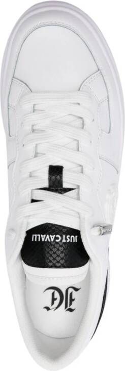 Just Cavalli Leren sneakers met logopatch Wit