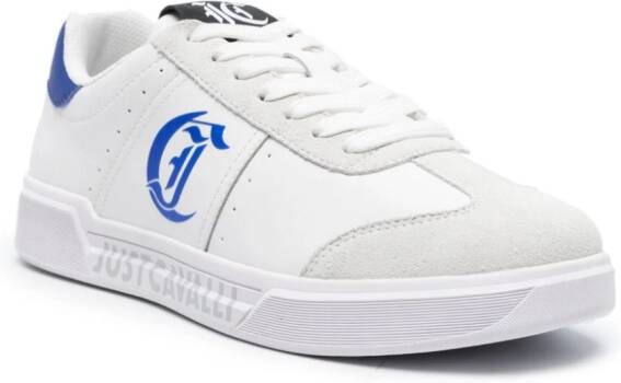 Just Cavalli Leren sneakers met logoprint Wit