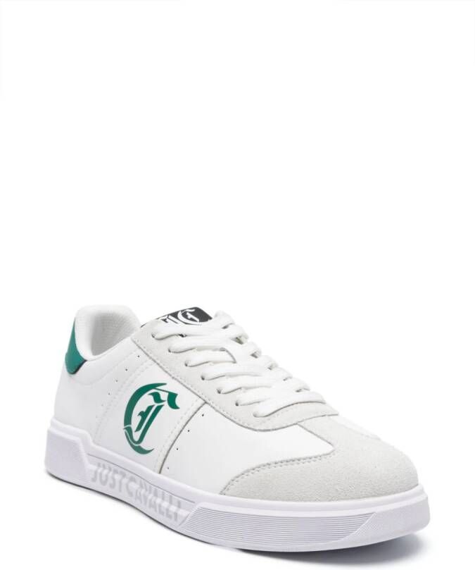 Just Cavalli Leren sneakers met logoprint Wit