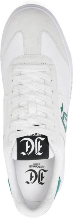 Just Cavalli Leren sneakers met logoprint Wit