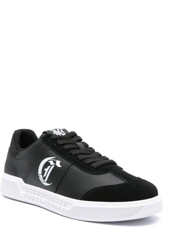 Just Cavalli Leren sneakers met logoprint Zwart