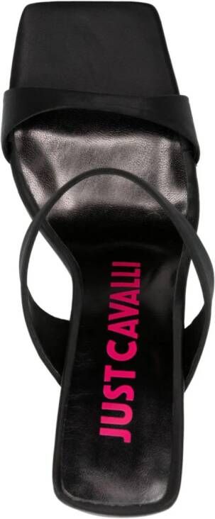 Just Cavalli Muiltjes met vierkante neus (105 mm) Zwart