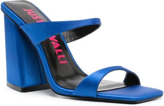Just Cavalli 105 mm sandalen met vierkante neus Blauw